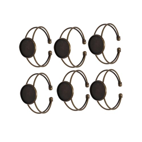 HEALSOPTHY 6 Stück Teiliges Rundes Kupfer Y Form Armband Basisset Verstellbar Antike Bronze Langlebig Rostfrei für DIY Schmuckherstellung und Cabochon Anhänger von HEALSOPTHY