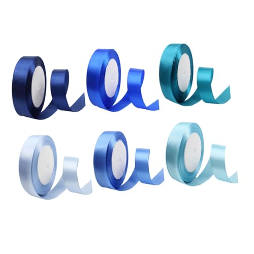 HEALSOPTHY 6 Stück Teiliges Satinband Breit in Blau Dekoratives Geschenkband zum Basteln Party und Geschenkverpackung Langlebiges Wiederverwendbares Band für DIY Feierdekoration HEALSOPTHY 6 Stück Teiliges Satinband Breit in Blau Dekoratives Geschenkband zum Basteln Party und Geschenkverpackung Langlebiges Wiederverwendbares Band für DIY Feierdekoration von HEALSOPTHY