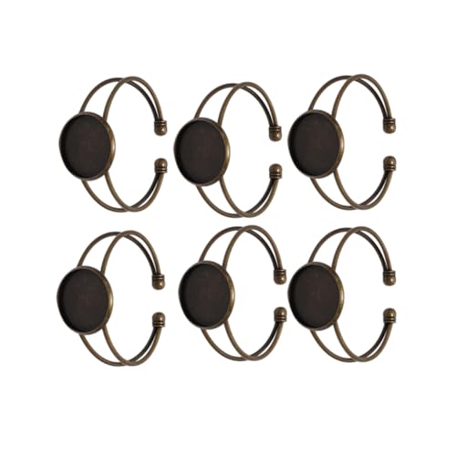HEALSOPTHY 6 Stück Teiliges Verstellbare Y Förmige Armband Basen aus Antik Bronze Kupfer für DIY Schmuckherstellung Langlebig Rostfrei für Cabochons Anhänger und Individuelle Designs von HEALSOPTHY