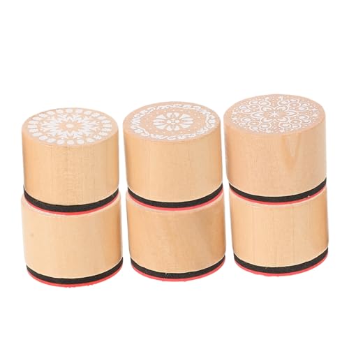 HEALSOPTHY 6 Stück Teiliges Vintage Mandala Holzstempel für Scrapbooking und Basteln Langlebige Holzstempel mit Floralen Motiven Wiederverwendbar Einfach zu Reinigen für DIY Projekte und von HEALSOPTHY