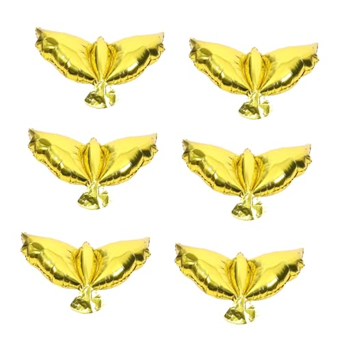 HEALSOPTHY 6 Stück Teiliges Weiße Tauben Aluminiumfolie Luftballons Friedliche Partydeko für Geburtstagsfeier Hochzeit Festival Wetterbeständig Kreativ Beschreibbar Erwachsenengeeignet von HEALSOPTHY