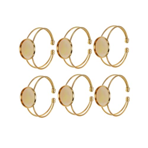 HEALSOPTHY 6 Stück Teiliges Y Förmiges Armband Bügel aus Langlebigem Kupfer Runde Fassung Verstellbar für DIY Schmuckherstellung für Anhänger von HEALSOPTHY