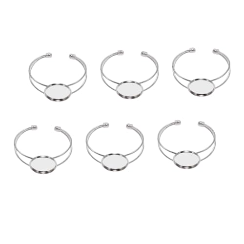 HEALSOPTHY 6 Stück Teiliges Y Förmiges Kupfer Armband Bastelset Silber DIY Schmuckherstellung Verstellbare Armreif Basen für Individuelle Anhänger und Runde Schmuckzubehör von HEALSOPTHY