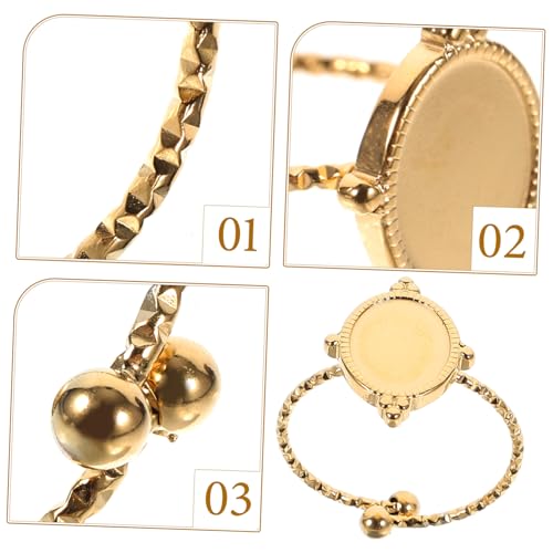 HEALSOPTHY 6 Stück Verstellbare Edelstahl Ringrohlinge mit Flacher Basis Metallring Grundplatte für DIY Schmuckherstellung Offene Ringbasis zum Gravieren und Basteln Goldfarben HEALSOPTHY 6 Stück Verstellbare Edelstahl Ringrohlinge mit Flacher Basis Metallring Grundplatte für DIY Schmuckherstellung Offene Ringbasis zum Gravieren und Basteln Goldfarben von HEALSOPTHY