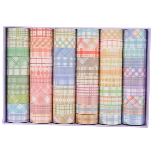 HEALSOPTHY 60 Rollen Teiliges Washi Tape Set Kariert Vielseitige DIY Scrapbooking Klebebänder Leicht Ablösbar Handreißbar Dekoratives Planer und Tagebuch Klebeband für Kreative Gestaltung HEALSOPTHY 60 Rollen Teiliges Washi Tape Set Kariert Vielseitige DIY Scrapbooking Klebebänder Leicht Ablösbar Handreißbar Dekoratives Planer und Tagebuch Klebeband für Kreative Gestaltung von HEALSOPTHY
