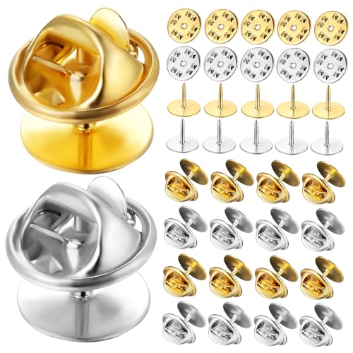 HEALSOPTHY 60 Sätze DIY Schmuck Badge Pins Set Teilig Gold Silber Robuste Anstecknadeln mit Verschluss für Bastelarbeiten Langlebig und Einfach zu Verwenden für und Kreative Projekte von HEALSOPTHY