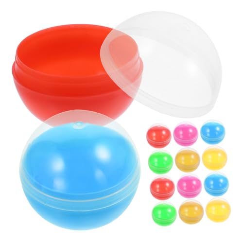 HEALSOPTHY 60 Stück Bunte Nachfüllbare Kunststoff Kapseln für Automaten Runde Spielzeugkugeln als Klassenraum Partygeschenk und Vielseitige von HEALSOPTHY