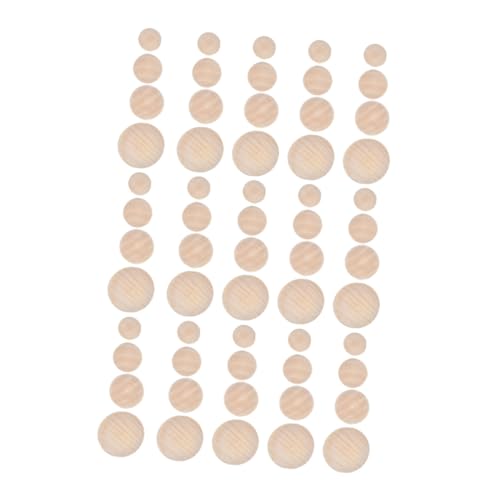 HEALSOPTHY 60 Stück Halbkreisförmige Holzperlen Naturbelassen für Bastelprojekte DIY Dekoration Kinderfreundlich Glatte Oberfläche Holzhalbkugeln von HEALSOPTHY