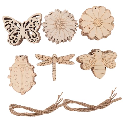 HEALSOPTHY 60 Stück Teiliges Holzfiguren zum Basteln Unbehandelte Holzscheiben mit Filigranen Frühlingsmotiven Wie Schmetterling Libelle Marienkäfer und Blume Glatte Oberfläche Leicht HEALSOPTHY 60 Stück Teiliges Holzfiguren zum Basteln Unbehandelte Holzscheiben mit Filigranen Frühlingsmotiven Wie Schmetterling Libelle Marienkäfer und Blume Glatte Oberfläche Leicht von HEALSOPTHY