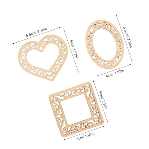 HEALSOPTHY 60 Stück Teiliges Holzrahmen Bastelarbeiten Hohlherz Geometrische Bilderrahmen aus Stabilem Unlackiertem Holz DIY Dekoration für Wandkunst Hochzeit und Romantische Anlässe von HEALSOPTHY