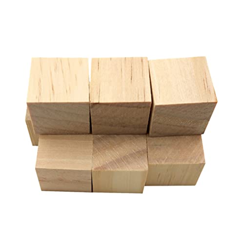 HEALSOPTHY 60Stücke DIY Holzwürfel Unbehandelte Hölzerne Bastelwürfel Projekte Bastelarbeiten und Dekoration Vielseitig Einsetzbar für DIY von HEALSOPTHY