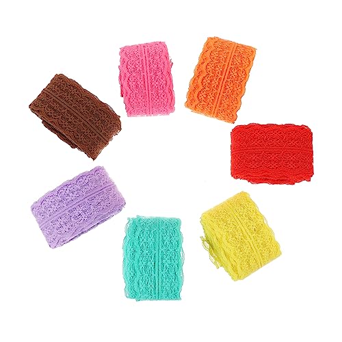 HEALSOPTHY 7 Rollen Dekoratives Spitzenband Non Elastisches Spitzenborte für Diy Bastelprojekte und Partydekoration Farben Helllila Zitronengelb HEALSOPTHY 7 Rollen Dekoratives Spitzenband Non Elastisches Spitzenborte für Diy Bastelprojekte und Partydekoration Farben Helllila Zitronengelb von HEALSOPTHY