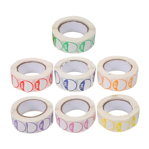 HEALSOPTHY 7 Rollen Wochenetiketten Selbstklebend Klare Tagessticker Montag bis Samstag Runde Zeitmanagement Aufkleber für Lebensmittelverpackung für Hotel Bäckerei Gastronomie HEALSOPTHY 7 Rollen Wochenetiketten Selbstklebend Klare Tagessticker Montag bis Samstag Runde Zeitmanagement Aufkleber für Lebensmittelverpackung für Hotel Bäckerei Gastronomie von HEALSOPTHY