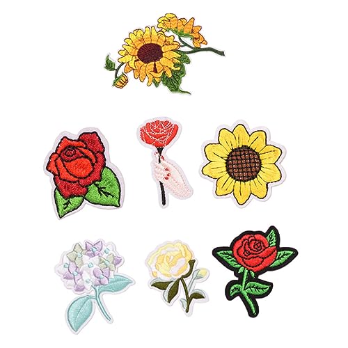 HEALSOPTHY 7 Stück Banner Bestickt Tuch Gestickte Aufnäher Blumen Süße Patches Nähen Hochzeit Stickereiapplikationen Bügelflicken Für Kleidung Stickereiflecken Flicken Für Bekleidung Stoff von HEALSOPTHY