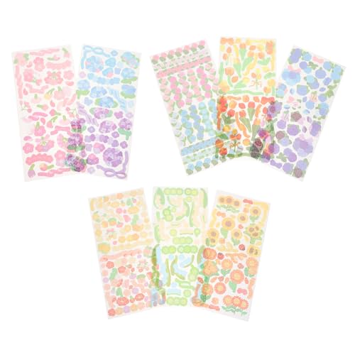 HEALSOPTHY 8 Blatt Selbstklebende Aufkleber Themen Dekorative Aufkleber für Scrapbooking und Handyhüllen Teiliges Pet Sticker mit Bunten Blumenmotiven HEALSOPTHY 8 Blatt Selbstklebende Aufkleber Themen Dekorative Aufkleber für Scrapbooking und Handyhüllen Teiliges Pet Sticker mit Bunten Blumenmotiven von HEALSOPTHY