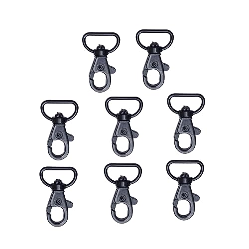 HEALSOPTHY 8 Stück Metallschlüsselkette solider Schlüsselanhänger Drehhaken und D-Ring Schlüssel chian Haken Black von HEALSOPTHY