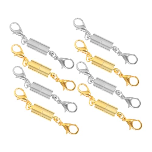 HEALSOPTHY 8 Stück Teiliges DIY Magnetverschluss für Armbänder und Halsketten Langlebige Schmuckverbinder in Gold und Silberoptik Einfache Handhabung Passend für Perlenarmbänder und von HEALSOPTHY