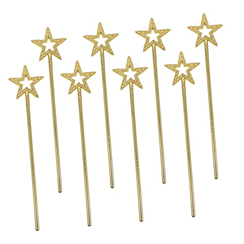HEALSOPTHY 8 Stück Teiliges Goldene Stern Zauberstäbe für Leichte Handliche Party und Bühnenrequisiten für Kostümspiele Bühnenauftritte Geburtstagsfeiern und Rollenspiele von HEALSOPTHY