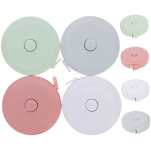HEALSOPTHY 8 Stück Teiliges Mini Maßband Flexibles Automatisches Einziehbares Schneidermaßband Tragbar für Körpermessung Nähen Handtasche Weiche Glatte Kanten für und von HEALSOPTHY