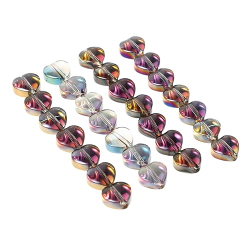 HEALSOPTHY 80 Stück Teiliges Glas Herzperlen Farbverlauf Kristall Glasperlen für Schmuckherstellung DIY Armbänder Halsketten Valentinstag Bastelperlen Zubehör von HEALSOPTHY