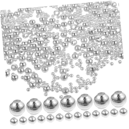 HEALSOPTHY 800 Stück Metallperlen für Schmuckherstellung und Spacer Zwischenperlen Silberfarben Glatt Vielseitig für Armbänder Halsketten DIY Bastelperlen Schmuckzubehör von HEALSOPTHY
