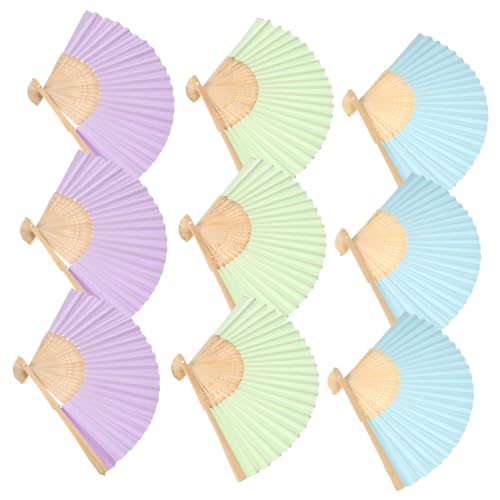 HEALSOPTHY 9 Stück Teiliges Malfächer Set Bunte Papierfaltfächer Leicht Tragbar Blanko Diy Bastelbedarf Für Jungen Mädchen Kreatives Handwerk von HEALSOPTHY