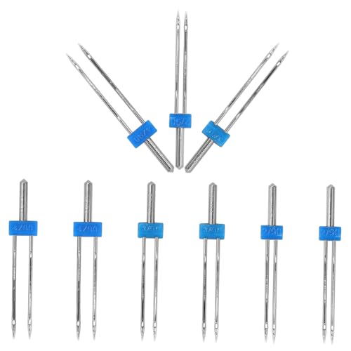 HEALSOPTHY 9 Stück Teiliges Set Verschleißfester Doppelsteppnadeln für Nähmaschinen Langlebige Haushaltsnadeln Vielseitig Einsetzbar für Kompakte Aufbewahrung von HEALSOPTHY
