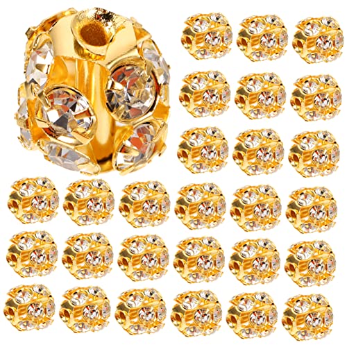 HEALSOPTHY 90Stücke DIY Schmuckperlen mit Strassperlen Goldene Weiche Tonperlen für Armbänder Bastelarbeiten und Dekoration für Handwerksprojekte und Heimdekoration HEALSOPTHY 90Stücke DIY Schmuckperlen mit Strassperlen Goldene Weiche Tonperlen für Armbänder Bastelarbeiten und Dekoration für Handwerksprojekte und Heimdekoration von HEALSOPTHY