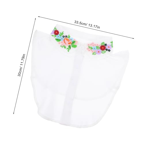HEALSOPTHY Abnehmbare Falsche Blusenkragen Damen aus Atmungsaktivem Polyester Weiße Rundkragen Halbshirt Einlage Modische Kragendekoration Vielseitig Kombinierbar für Stilvolle Outfits von HEALSOPTHY
