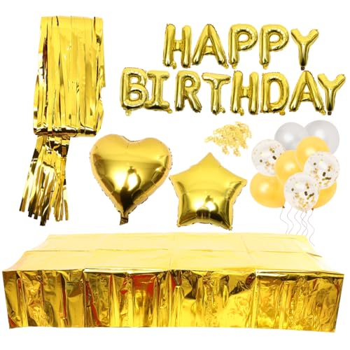 HEALSOPTHY Aluminiumfolie Ballon Set Aufblasbare Happy Birthday Luftballons Leichte Partydeko für Geburtstagsfeier Szenegestaltung mit Goldener Tischdecke Vielseitig für Wand Fenster Tür HEALSOPTHY Aluminiumfolie Ballon Set Aufblasbare Happy Birthday Luftballons Leichte Partydeko für Geburtstagsfeier Szenegestaltung mit Goldener Tischdecke Vielseitig für Wand Fenster Tür von HEALSOPTHY