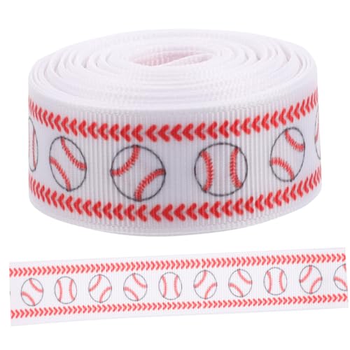 HEALSOPTHY Baseball Geschenkband Polyester Rippband Langlebiges Verschleißfestes DIY Dekoband für Geschenkverpackung Blumenarrangements Partydeko und Bastelideen HEALSOPTHY Baseball Geschenkband Polyester Rippband Langlebiges Verschleißfestes DIY Dekoband für Geschenkverpackung Blumenarrangements Partydeko und Bastelideen von HEALSOPTHY