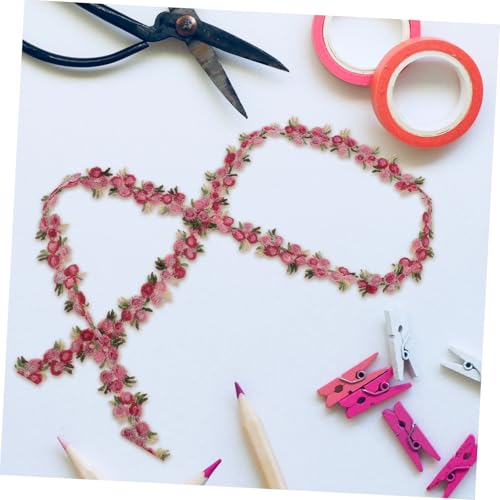 HEALSOPTHY Besticktes Spitzenband mit Bunten Blumen Farbiges Polyester spitzenband für DIY nähen Handgefertigte Spitzenapplikation für Kleidung Dekoration Geschenkverpackung und von HEALSOPTHY