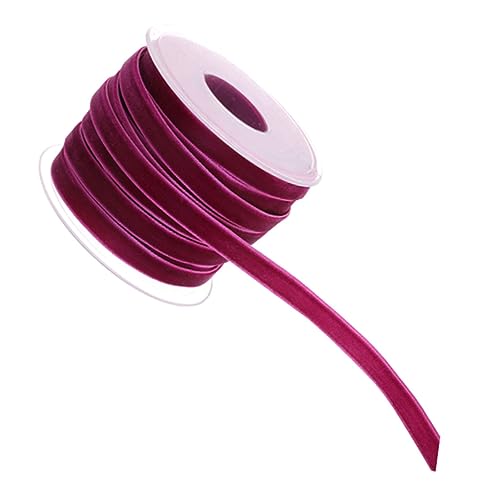 HEALSOPTHY Breites Langes Samtband in Dunkelrot Flocking Ribbon für Geschenkverpackung DIY Dekoratives Band für Kleidung Partydeko und Bastelbedarf von HEALSOPTHY