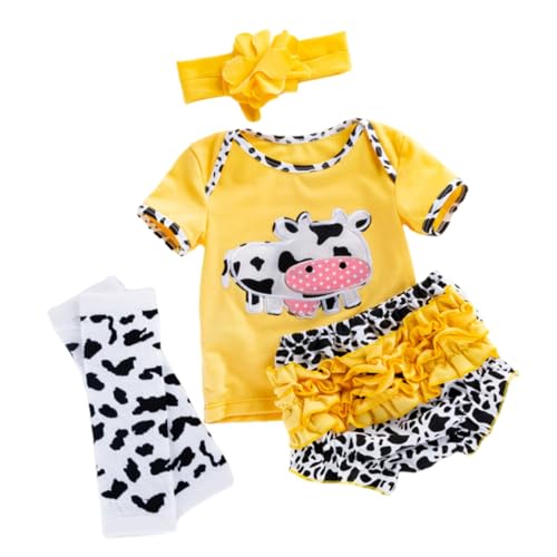 HEALSOPTHY Cartoon Doll Kleidung Teilig Baumwolle Bekleidung Mädchen Kurzarm Shirt Shorts Gelb Kuhmuster Zubehör für Reborn Puppen Babyparty HEALSOPTHY Cartoon Doll Kleidung Teilig Baumwolle Bekleidung Mädchen Kurzarm Shirt Shorts Gelb Kuhmuster Zubehör für Reborn Puppen Babyparty von HEALSOPTHY