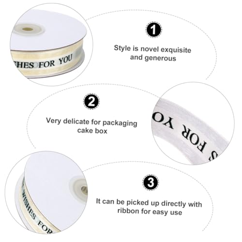 HEALSOPTHY DIY Geschenkverpackungsband Seidenband in Cremeweiß Vielseitiges Satinband für Kuchenboxen DIY Blumenstrauß Schleife Wiederverwendbares Tortendeko band von HEALSOPTHY