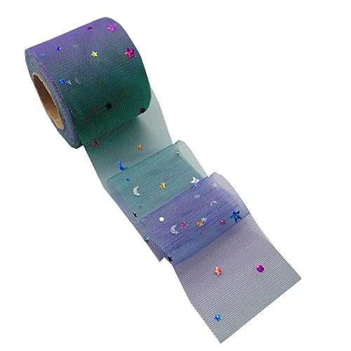 HEALSOPTHY DIY Netzband mit Stern und Mond Pailletten Lila Organza Band für Kleidung Haarschmuck und Bastelprojekte HEALSOPTHY DIY Netzband mit Stern und Mond Pailletten Lila Organza Band für Kleidung Haarschmuck und Bastelprojekte von HEALSOPTHY