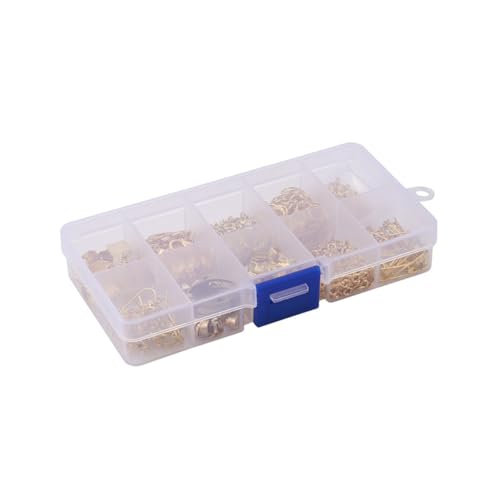 HEALSOPTHY DIY Ohrschmuck Zubehör Goldfarbene Ohrring Bastelmaterialien für Schmuckherstellung Langlebige Ohrschmuckteile im Praktischen Aufbewahrungsbehälter für Individuelle HEALSOPTHY DIY Ohrschmuck Zubehör Goldfarbene Ohrring Bastelmaterialien für Schmuckherstellung Langlebige Ohrschmuckteile im Praktischen Aufbewahrungsbehälter für Individuelle von HEALSOPTHY