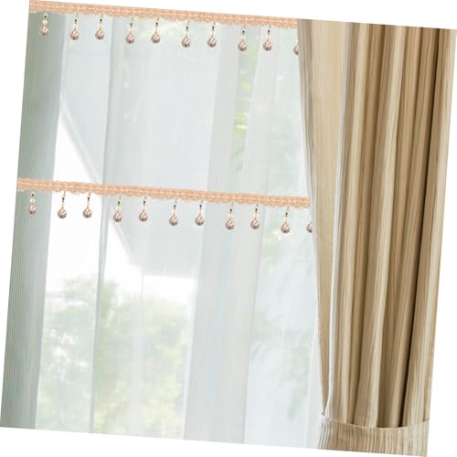 HEALSOPTHY Dekorative Fringe Trim mit Perlen und Quasten Beige Vorhangborte aus Strapazierfähigem Kunststoff und Polyester für Gardinen DIY Vorhangzubehör für Zuhause Hochzeit Party von HEALSOPTHY