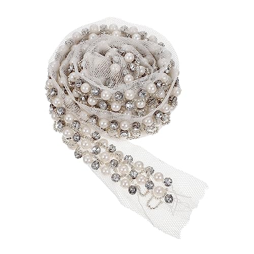 HEALSOPTHY Dekoratives Spitzenband mit Perlen und Strass Mehrzweck Ribbon für Kleidung und Bastelbedarf für Hochzeiten und Kreative Projekte HEALSOPTHY Dekoratives Spitzenband mit Perlen und Strass Mehrzweck Ribbon für Kleidung und Bastelbedarf für Hochzeiten und Kreative Projekte von HEALSOPTHY