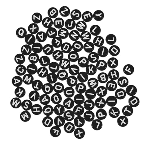 HEALSOPTHY Delikate Schwarze Buchstabenperlen Acryl Flach für DIY Armbänder Schmuckherstellung Vielseitige Bastelperlen Auffädeln Leicht Tragbar für Perlenketten und Dekoration HEALSOPTHY Delikate Schwarze Buchstabenperlen Acryl Flach für DIY Armbänder Schmuckherstellung Vielseitige Bastelperlen Auffädeln Leicht Tragbar für Perlenketten und Dekoration von HEALSOPTHY