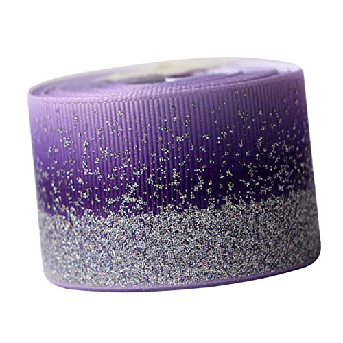 HEALSOPTHY Diy Glitzer Grograinband Verlauffarbe Hochwertiges Dekorationsband für Hochzeiten Partys und Geschenkpäckchen Lila Yards Rolle HEALSOPTHY Diy Glitzer Grograinband Verlauffarbe Hochwertiges Dekorationsband für Hochzeiten Partys und Geschenkpäckchen Lila Yards Rolle von HEALSOPTHY