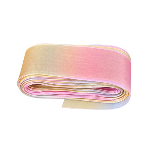 HEALSOPTHY Diy Seidenband mit Buntem Regenbogenmuster Yards Chiffonband für Haaraccessoires Feste und Dekorationen Leicht zu Verarbeiten Farbenfroh Langlebig und Vielseitig Einsetzbar von HEALSOPTHY