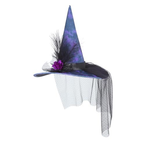 HEALSOPTHY Eleganter Hexenhut für Erwachsene mit Netzstoff und Künstlichen Blumen Leicht und Atmungsaktiv Geeignet für Halloween Themenpartys Bühnenauftritte und Cosplay veranstaltungen von HEALSOPTHY