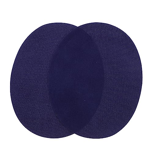 HEALSOPTHY Elliptische Dunkelblaue Bügel Aufnäher Bestickte Applikationen zum Aufbügeln Dekorative Jeans und Kleidungsflicken für Pullover Jacken Diy Kleidung Reparatur und Verzierung von HEALSOPTHY