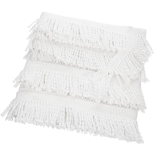 HEALSOPTHY Fransenborte Weiß DIY Vorhang und Sofa Kissen Dekoband Fransenbordüre für Wohntextilien Vielseitiges Stoffbesatz Zubehör für Heimdekoration von HEALSOPTHY