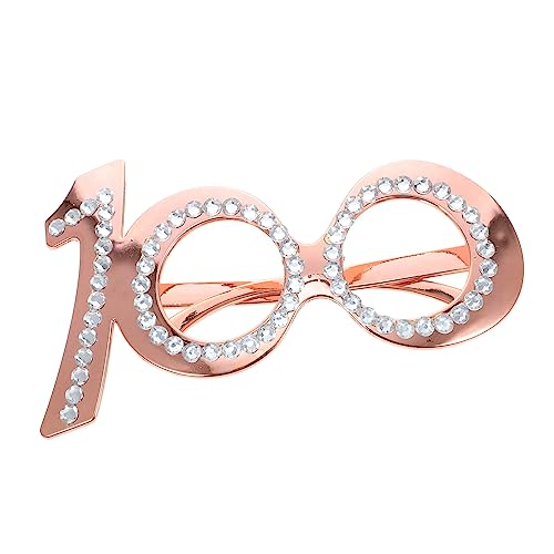 HEALSOPTHY Geburtstagsbrille Dekorationen Zum 100. Geburtstag Festival Geburtstag Brille Partydekorationen Gläser Strass Brille Spaßbrille Für Party Retro Erwachsene Plastik Rose Gold HEALSOPTHY Geburtstagsbrille Dekorationen Zum 100. Geburtstag Festival Geburtstag Brille Partydekorationen Gläser Strass Brille Spaßbrille Für Party Retro Erwachsene Plastik Rose Gold von HEALSOPTHY
