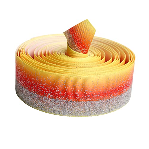 HEALSOPTHY Glitter Grosgrain Band Orange Diy Gradienten Farbband für Partydekoration Geschenkverpackung Blumensträuße und Bastelprojekte Yards Rolle HEALSOPTHY Glitter Grosgrain Band Orange Diy Gradienten Farbband für Partydekoration Geschenkverpackung Blumensträuße und Bastelprojekte Yards Rolle von HEALSOPTHY