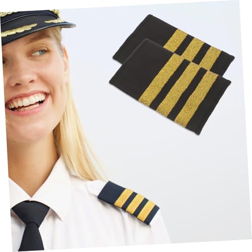 HEALSOPTHY Goldene Pilot Schulterklappen Robuste Webband Epauletten mit Balken Traditionelle Fluggesellschaft Uniform Abzeichen für Kapitän und Besatzung Stilvolles Kostümzubehör HEALSOPTHY Goldene Pilot Schulterklappen Robuste Webband Epauletten mit Balken Traditionelle Fluggesellschaft Uniform Abzeichen für Kapitän und Besatzung Stilvolles Kostümzubehör von HEALSOPTHY