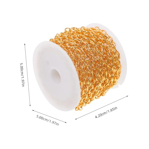 HEALSOPTHY Goldfarbenes Schmuckketten mit Karabinerverschluss und Sprungring Robustes DIY Kettenkit für Armband und Halskettenherstellung Vielseitiges Bastelmaterial für Damen und Herren von HEALSOPTHY