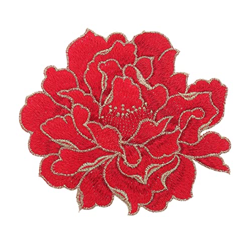 HEALSOPTHY Große Pfingstrosen Stickerei Patches für Kleidung Handgenähte Dekorative Flicken für Reparaturen Geeignet für Shirts Jacken Jeans Taschen und Mehr Hochwertiges Langlebig und von HEALSOPTHY